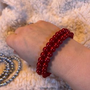 Handmade Red Beaded Bracelet